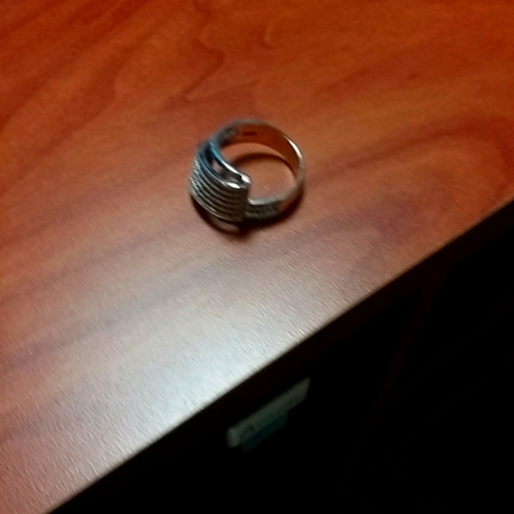925 STERLING SLIVER SAPPHIRE AND CRYSTAL ACCENTS - Picture 3 of 5